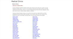 Desktop Screenshot of medicalclinicslist.com