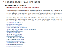 Tablet Screenshot of medicalclinicslist.com